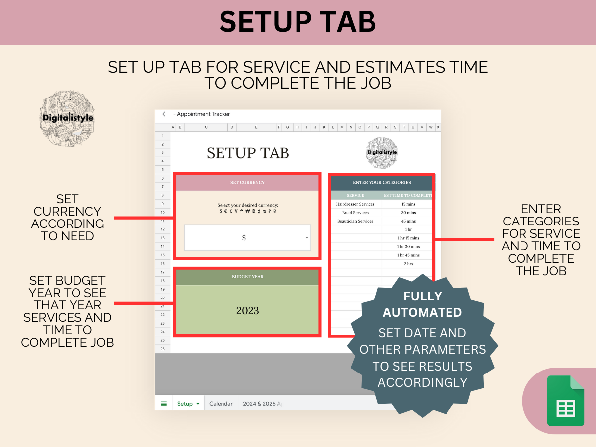 Ultimate Appointment Google Sheet Interactive Booking System