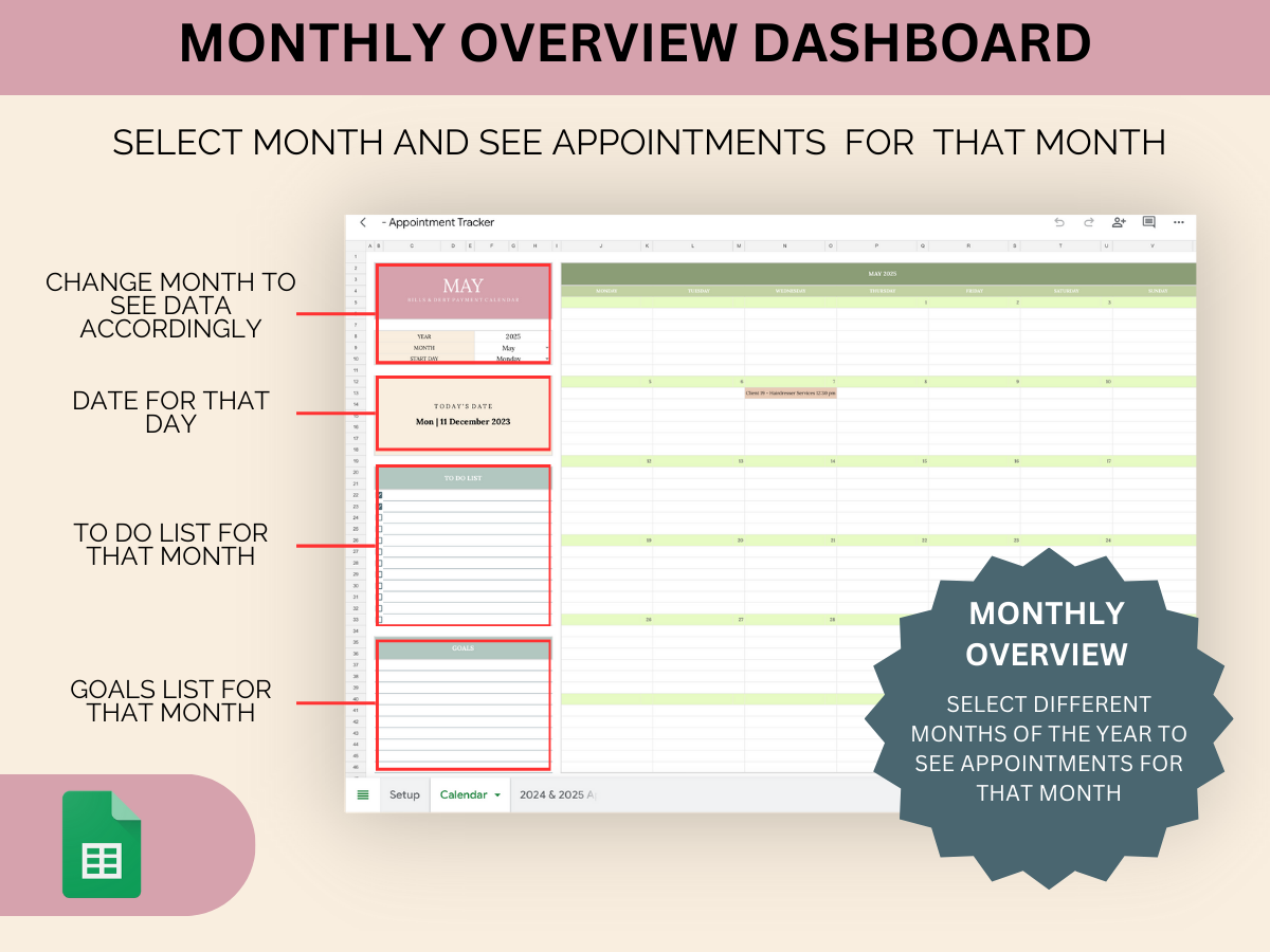 Ultimate Appointment Google Sheet Interactive Booking System