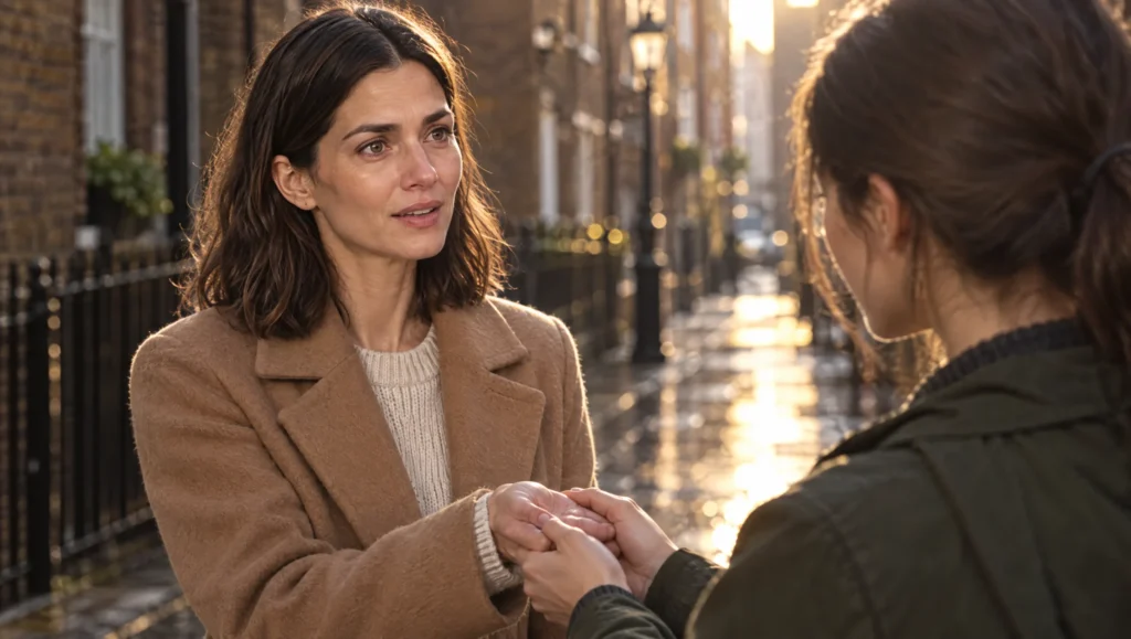 A daughter taking her mother's empty hand on a London street, the turn of a short film built for kama muta